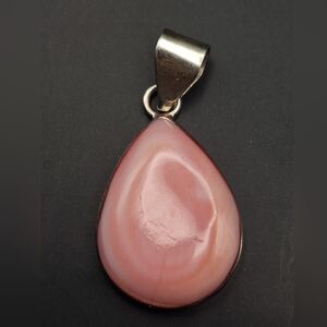 Sterling Silver Pink Opal Teardrop Pendant
